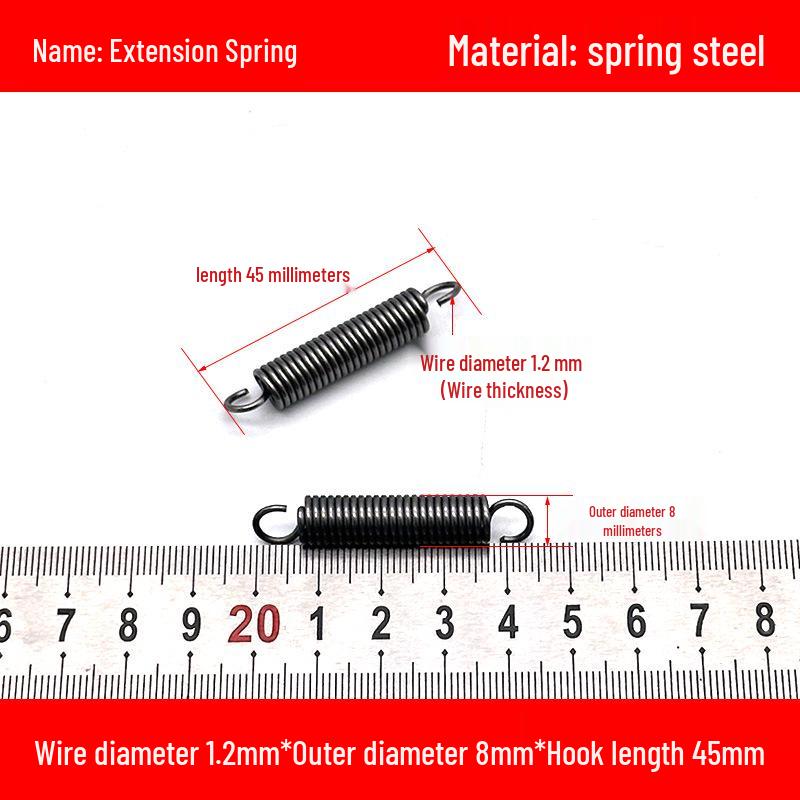 1.2mm Wire Extension Spring with Hook - Soft Tensile Force Spring Accessory