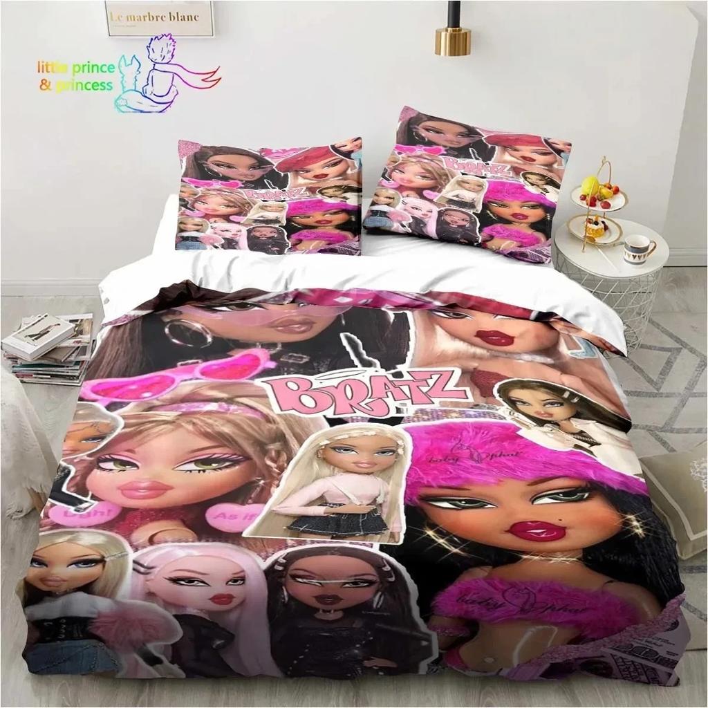 Cartoon Bratz Doll 3D Print Bedding Set Single Twin Full Queen King Size Bed Set Adult Kid Girls Bedroom Bedding Gift