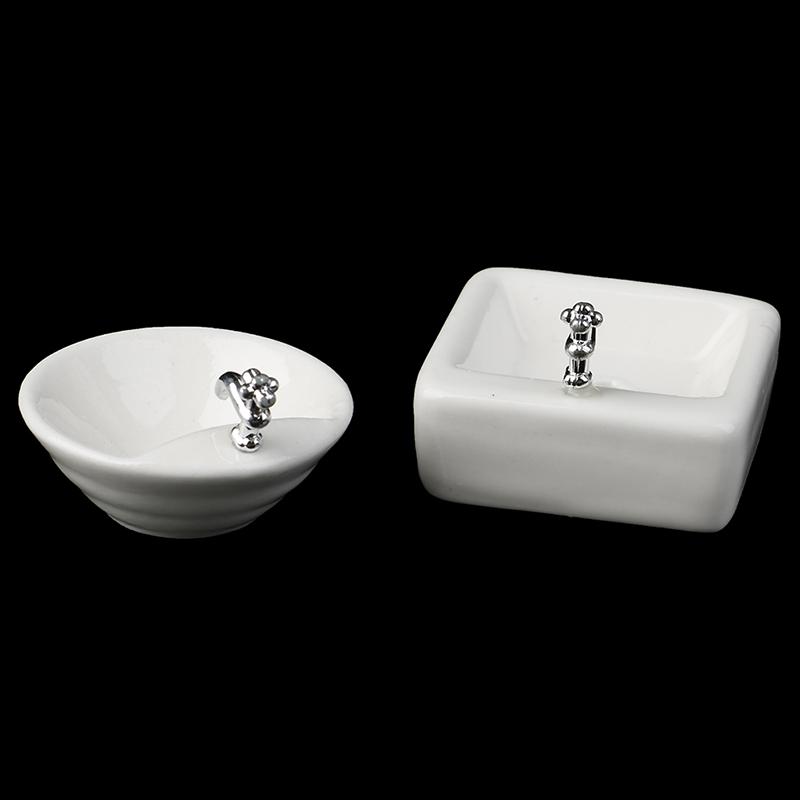 1:12 Dollhouse Miniature Bathroom Sink Ceramic Wash Basin Model Accessories Toys