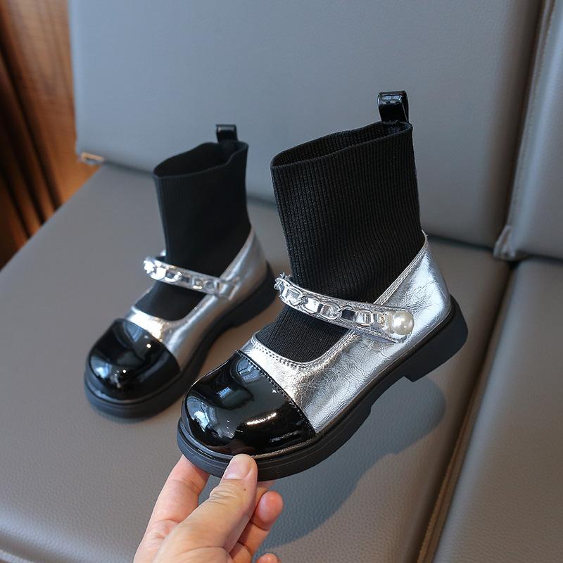 

Модные вязаные носки, сращиваемые носки, ботинки, ботинки Martin для девочек, осенне-зимние детские ботинки 31-36 whole hand patting 6 pairs серебряный