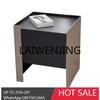 RWJ Simple Smoked Wood Bedside Table Bedroom Bedside Cabinet Bedside Storage Cabinet Wrought Iron