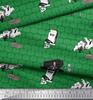 Soimoi Green Japan Crepe Satin Fabric Pumpkin & Skull Halloween Print Fabric by metre 42 Inch