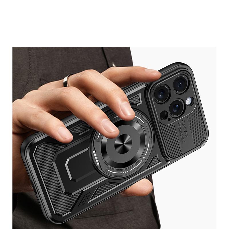 Magsafe Magnetic 360 ° Rotating Metal Car Bracket Ring Armor Phone Case For iPhone 16 Pro Max 14 11 12 13 15 Pro Max Back Cover