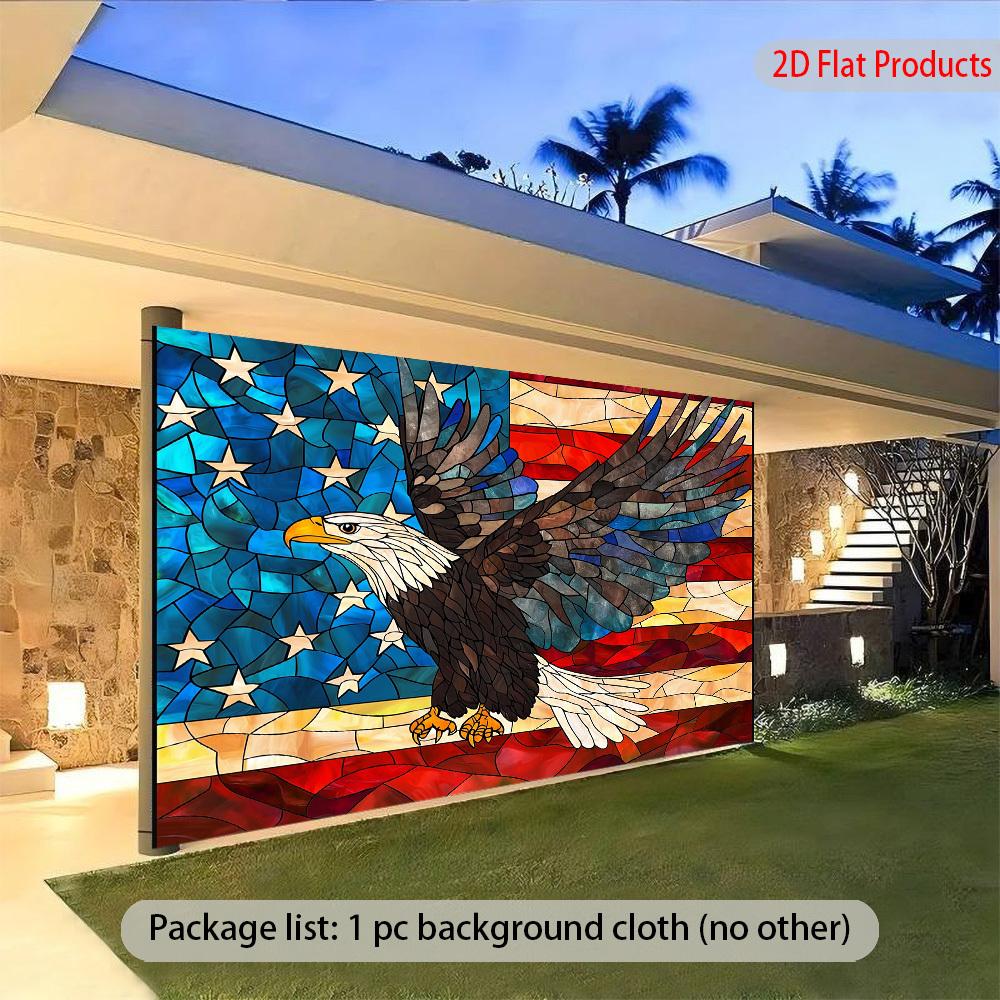 UV printed painted glass style patriotic wall decoration with eagle and star stripe design, used for July 4th and Memorial Day