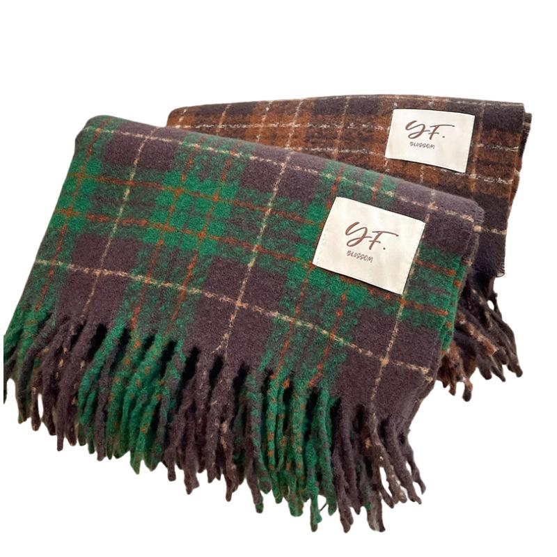 2023 Retro Grün Damen Imitatkashmir Dick Schal & Stola - Neujahr Weihnachts Kollektion