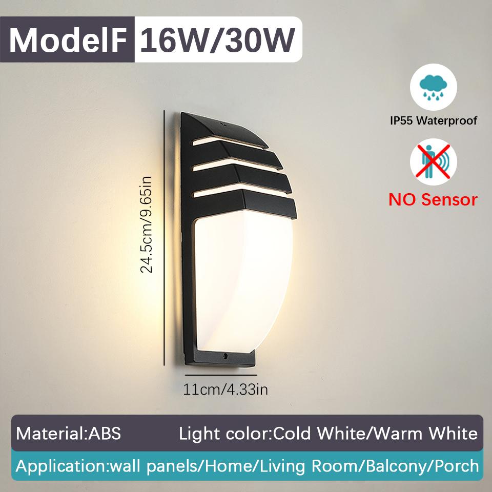 LED Wall Lamp Motion Sensor Indoor Outdoor AC85-265V ABS Waterproof Led Lights Modern Home Appliance For Home Living Room Porch