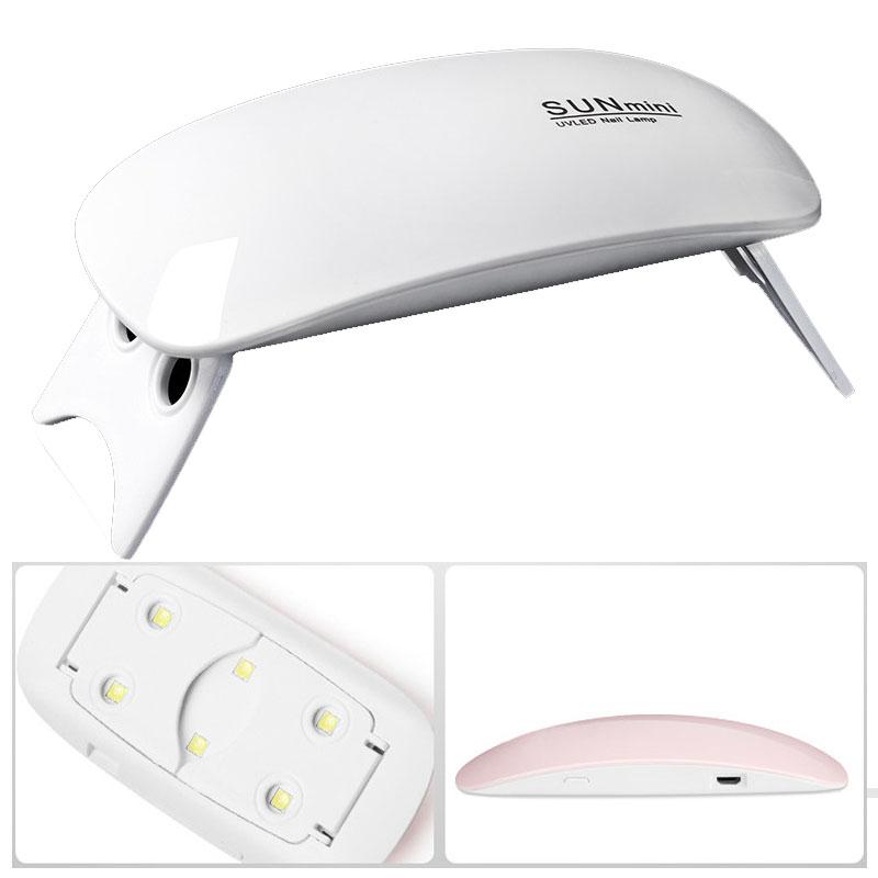 6W Mini-Nageltrockner, LED-UV-Licht, tragbare Manikürelampe für zu Hause mit USB-Kabel für Maniküre-Nagelwerkzeug auf Gelbasis