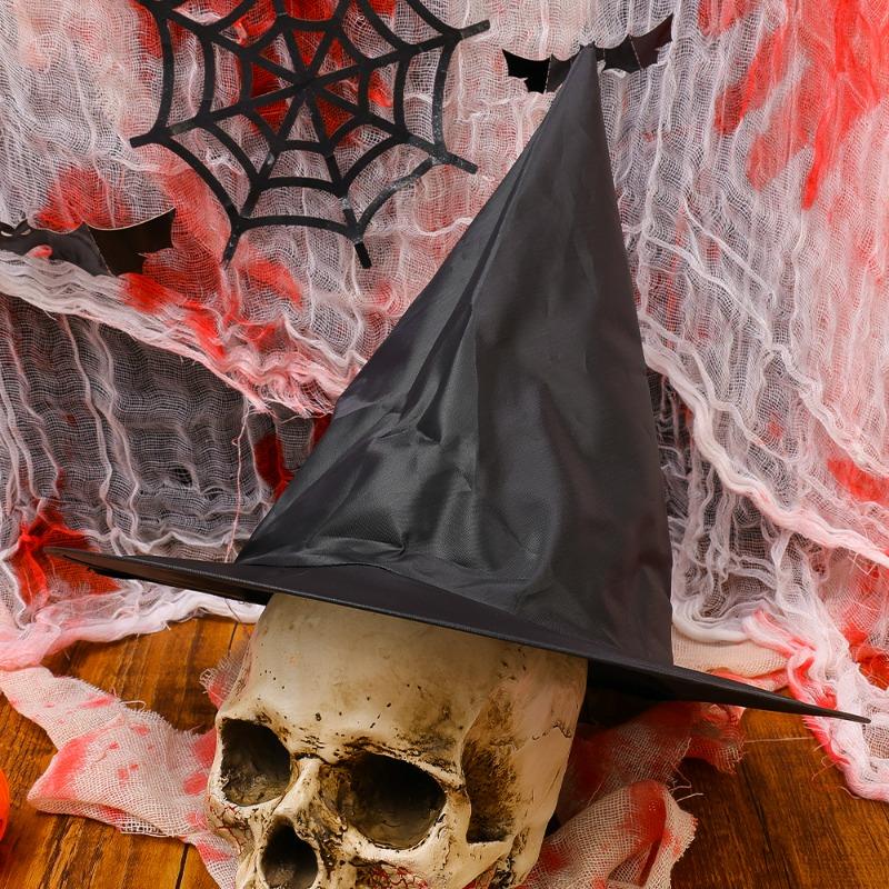 10/1Pcs Halloween Witch Hat Halloween Ball Party Wizard Hat Hanging Caps Decoration Cosplay Costume Accessory Black and White