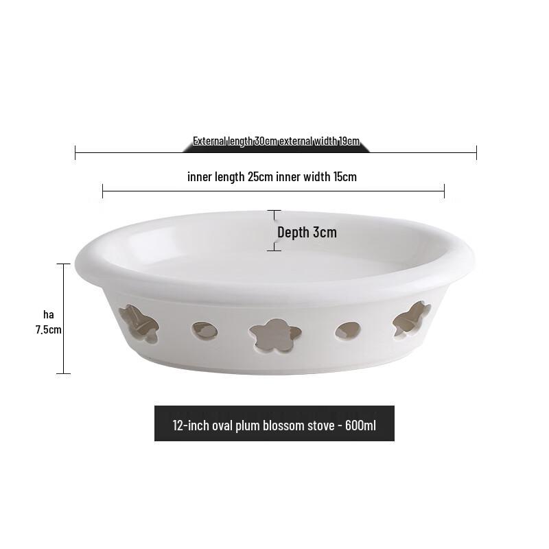 Ceramic Shallow Serving Dish with Candle Warmer