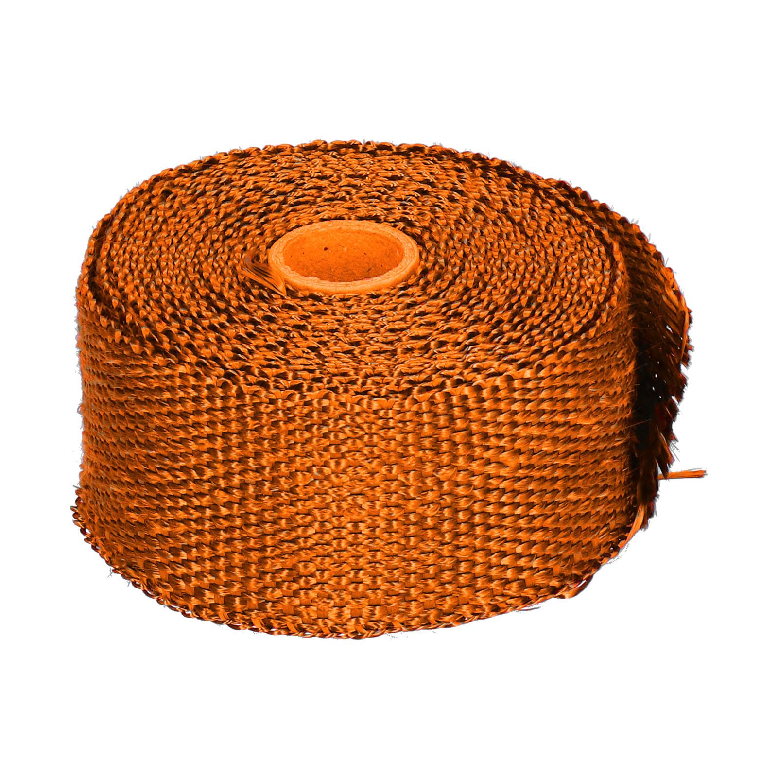 

5m Exhaust Heat Wrap Insulation Tape Glass Fiber with Alloy Steel Tie for Car MotorcycleOrange
