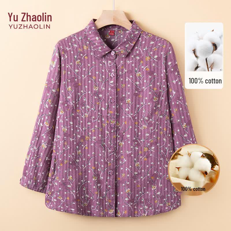 YUZHAOLIN Women's Floral Cotton Blouse