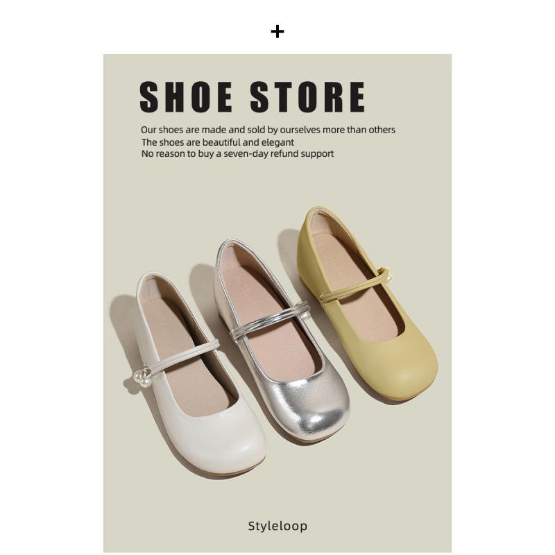 Small inner height increase pearl Mary Jane single shoes women's spring and autumn new women's shoes small size 323334