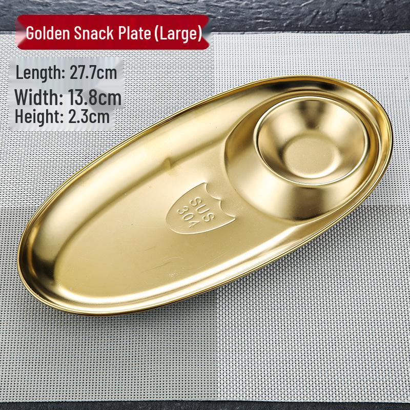 304 Stainless Steel Snack & Dipping Plate for Fried Foods