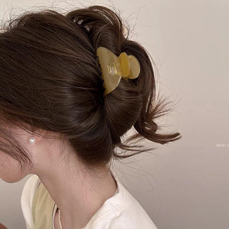 6.5cm Elegant Acetate Hair Claw Medium Size Sweet Hair Clip Crab Shark Clip for Women Hair Accessories Headwear