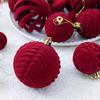 Velvet Christmas Balls 36pcs/box Flocked Tree Balls Christmas Tree Pendant Ornaments Decoration Xmas Navidad Party Supplies