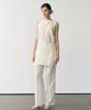 BIBYSEOB (2-Piece) Linen Elastic Waist Pants Oatmeal [T62]
