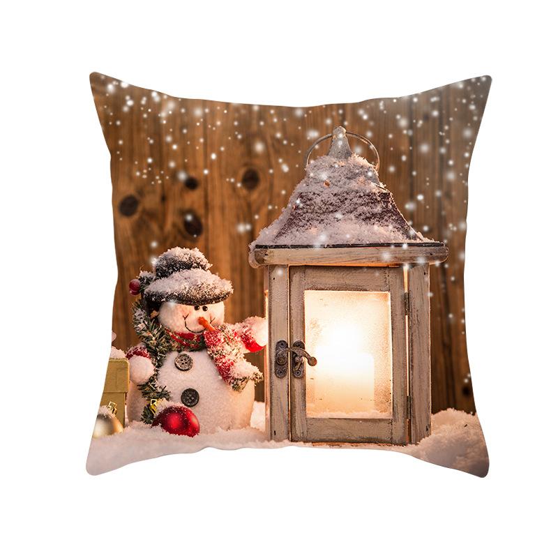 New Christmas Snowman Pillow Cover Festive Home Sofa Pillow Cover