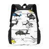 Multiple Helicopters Backpack Hot Sale Daypack Large Capacity Kids BookBag School Bag Shoulder Bags for Men Women