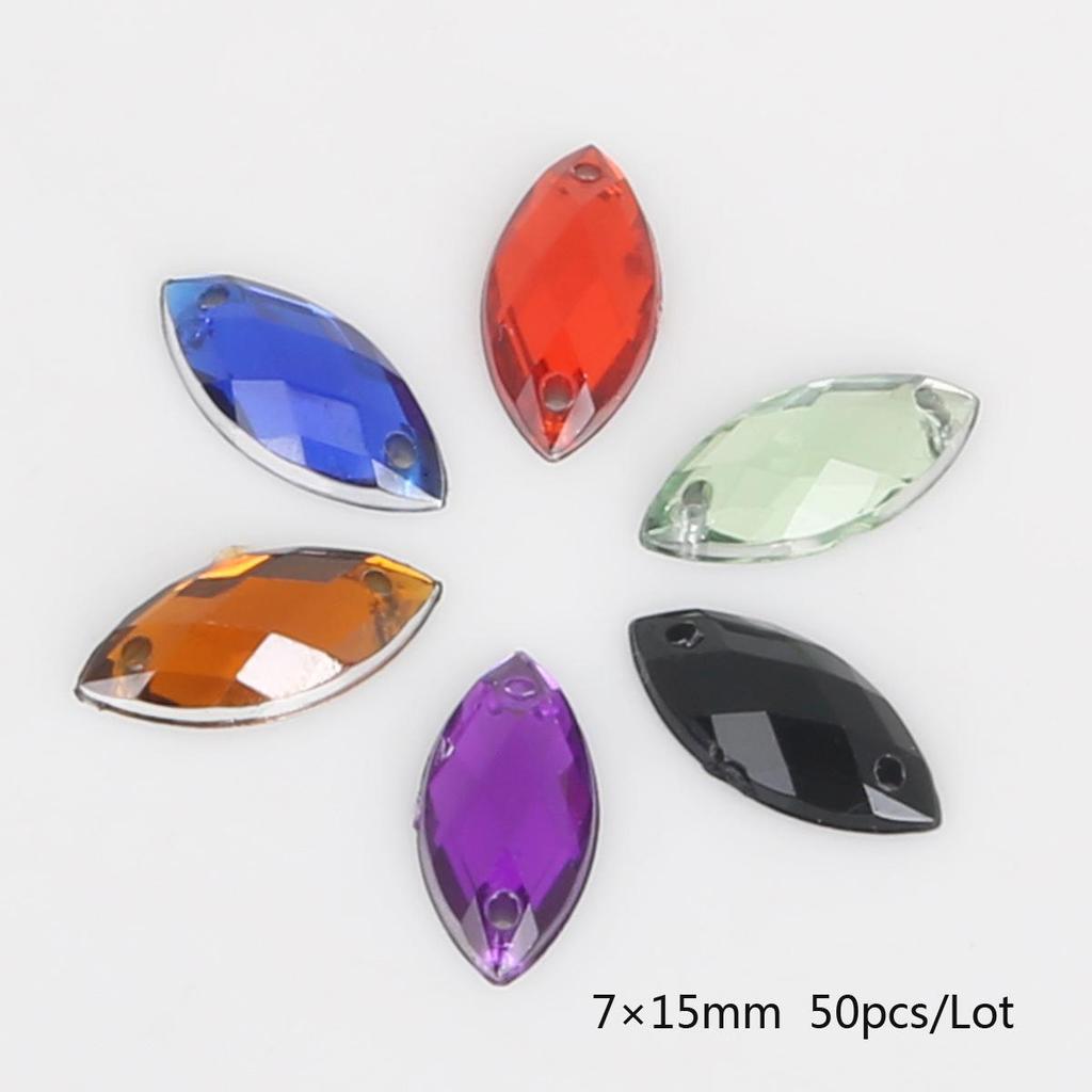 Round Multi-Faceted Acrylic Rhinestones: Double-Hole, Flat-Back Jewelry Accessories