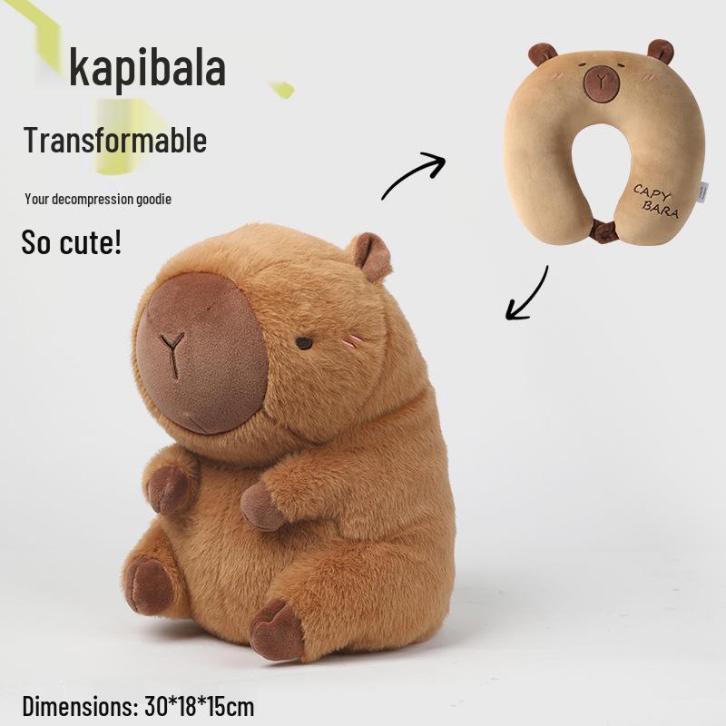 Capybara U-förmiges Nackenkissen: Multifunktionaler Halter für Auto, Büro und Reisen.