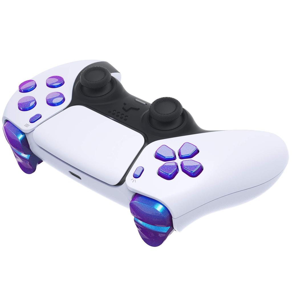 EXtremeRate Kompatybilny z kontrolerem PS5 Zamiennik R1L1R2L2 Opcja udostępniania wyzwalacza Przycisk twarzowy Cameron Kompatybilny z kontrolerem PlayStation 5 Pełna