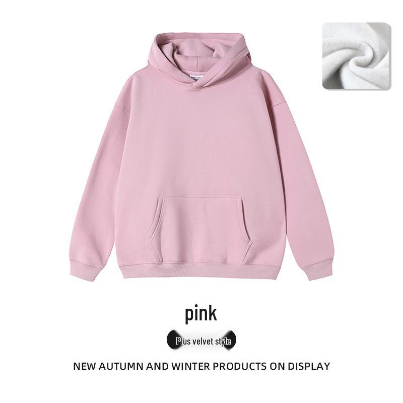 2025 Übergroßes Kapuzensweatshirt für Damen - Koreanischer Stil Einfarbiges Fleecejacke mit langen Ärmeln