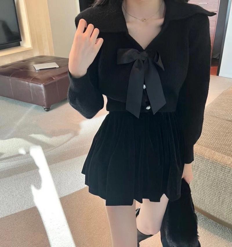 

Свитер с воротником-бабочкой, кардиган, вязаная куртка, женская зимняя 2023, французский мягкий восковой Повседневный кардиган с длинными рукавами, женский топ One Size