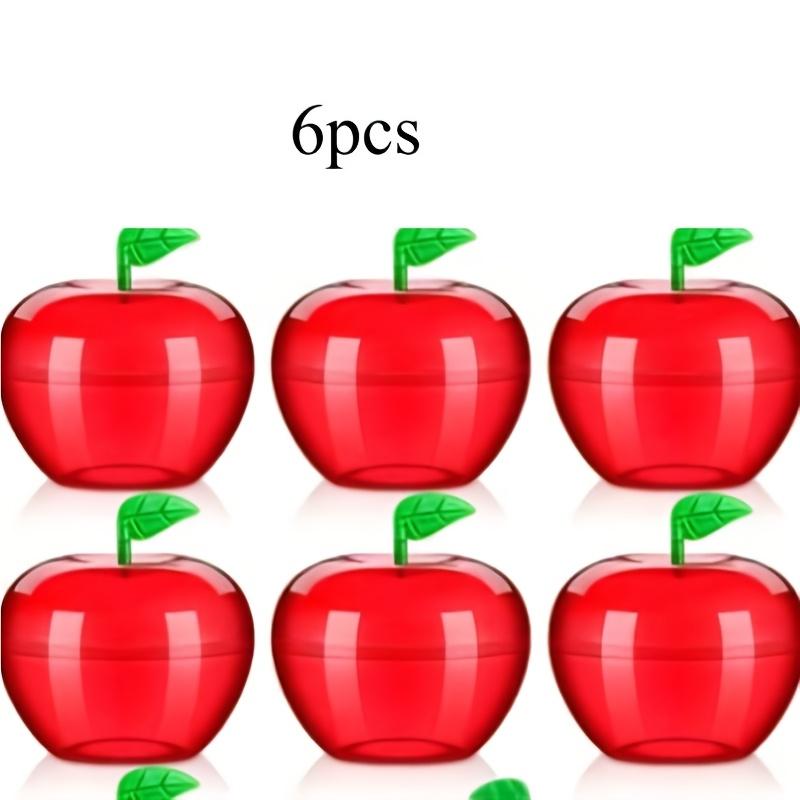 Gift for Her/Him 6pcs of Red Apple-Shaped Plastic Large-Capacity Candy Boxes,3.94In X 3.46In. Suitable for Weddings, Birthdays