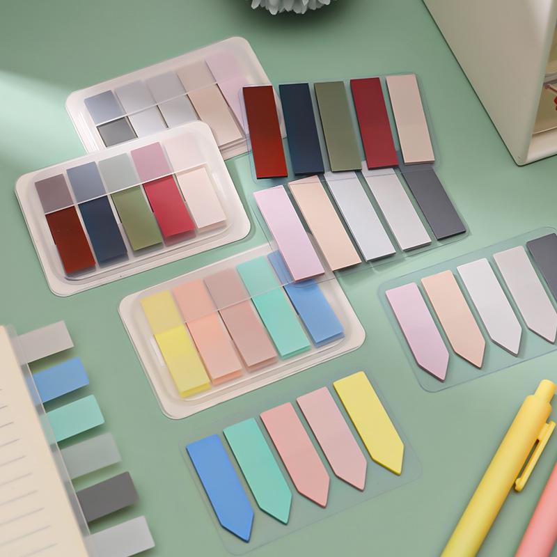 Morandi Color Index and Fluorescent Sticky Notes for Students: Highlight and Categorize with Stationery Labels