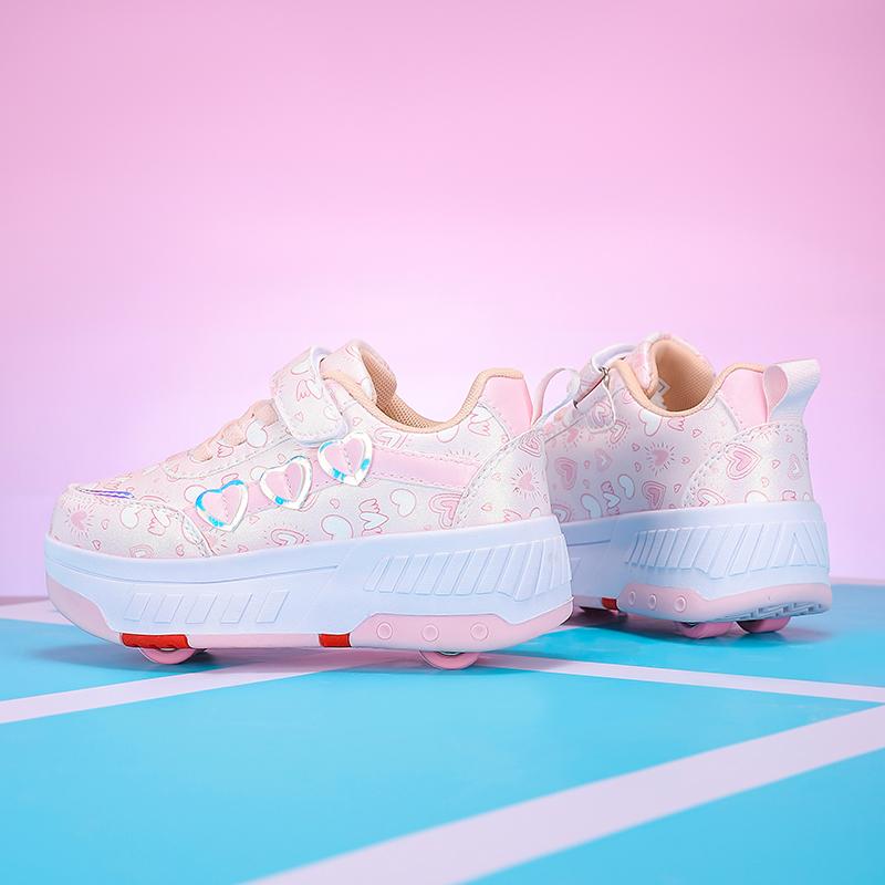 TUINANLE ბავშვთა როლიკები მოდური გარე სპორტული ფეხსაცმელი ახალი LED განათებიანი ფეხსაცმელი საყვარელი საბავშვო კედები გოგონასთვის