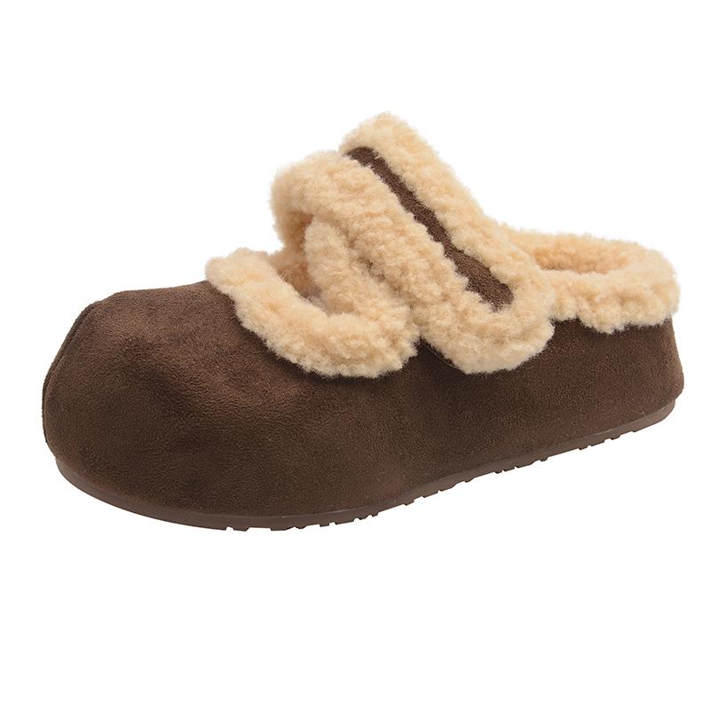 Winter Warm Women Casual Slippers 2026 New Fashion Soft Sole Anti-slippery Versatile Princess Keep Warm Home Shoes Slippers