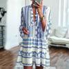 Europe, America and the United States Summer New Women's Dress Hot-selling Geometric Printing Long Dress Bohemian Skirt Spot