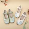 Chinese Style Girls' Dancing Shoes Soft Sole Non-slip Children Hanfu Flat Shoes Wear Resistant Breathable