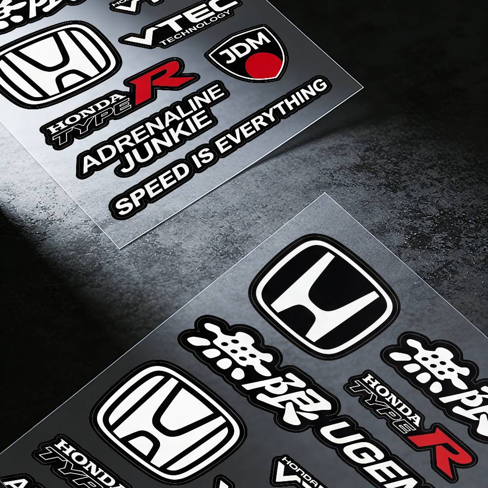 ARA1 FOR HONDA MUGEN TYPE R VTEC Waterproof Reflective Motorbike Stickers Easy Peel Removable Decals for Motorcycle Car