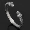 Stainless Steel Adjustable Viking Wolf Head Rune Men's Bracelet