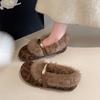 Shallow mouth inner height increase velvet Mary Jane cotton shoes plush mouth winter warm soft sole plush cotton shoes