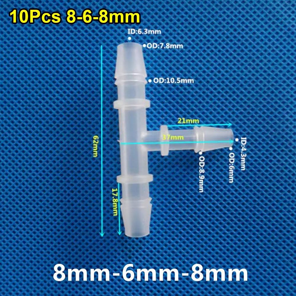 10Pcs Varied Diameter 3 Way Connector Plastic Hose Fittings  for Aquarium Fish Tank Fittings