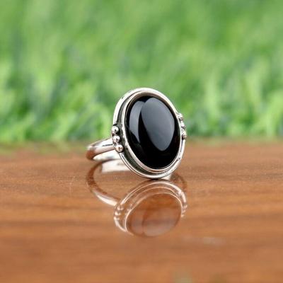 Black Onyx Ring, Handmade Designer Ring, Statement Ring, Bohemian Ring, Statement Ring, Unisex Gift, Solid Ring, Christmas Gift