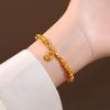 Traditional Style Gold-Plated Coin Fortune Bag Bracelet for Women, Unique Hand-Woven Bracelet, New Style for Attracting Wealth and Good Luck