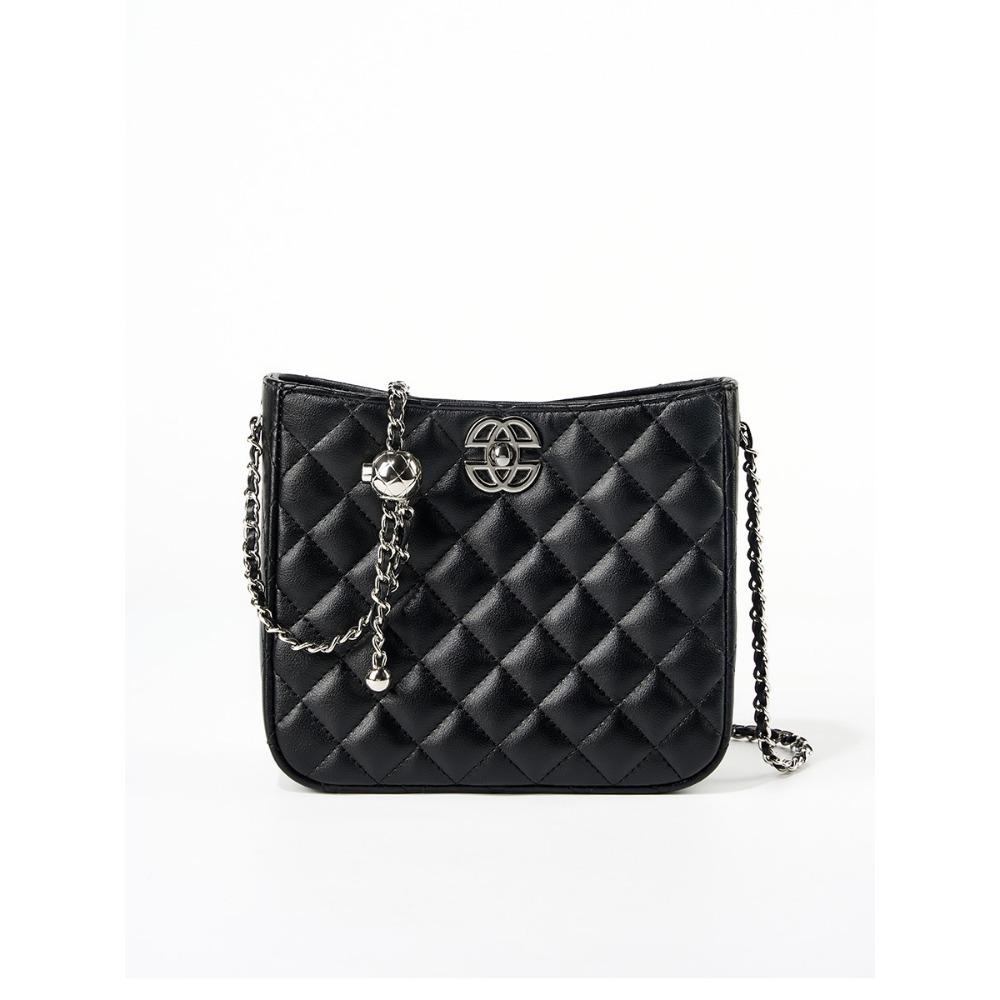 Fashion Versatile Shoulder Women's Bag New Leather Chain Rhombus Bag Commuter Bucket Bag Shoulder Bag