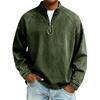 Herren gewaschener distressed Denim Henley Freizeithemd - lockere Passform Raglanärmel Retro Langarm