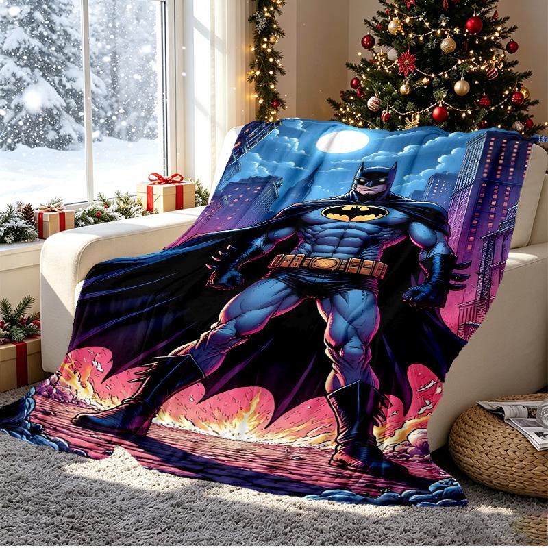 Batman Pattern Blanket for Home Decoration, Bed, Sofa, Car Travel, Camping, Suitable for All Seasons, Birthday Christmas Gift