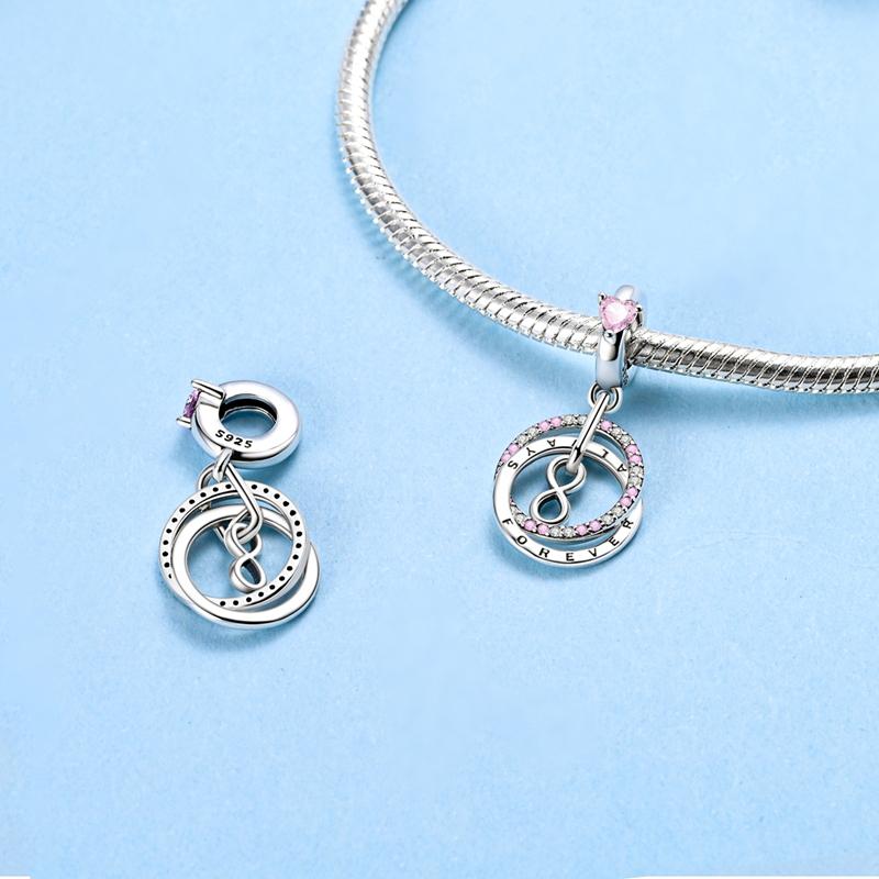 Fit Original Bracelet Copper Eternal Love Charms Beads Pendants For Women Jewelry Making Gift