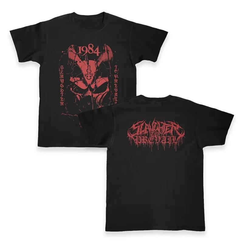 Slaughter To Prevail Band TShirt Mens Summer Fashion Street Trend Short Sleeve Cotton Comfortable Loose Men and Women Clothing