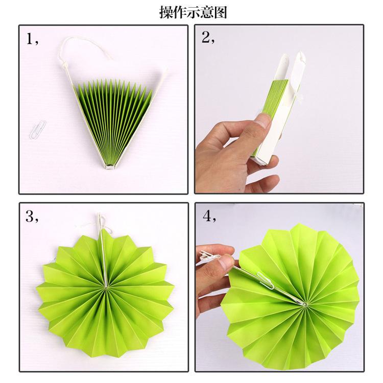 Wedding Wedding Round Paper Flower Fan Set Birthday Party Arrangement Paper Fan Folding Fan Pendant Pendant Spot