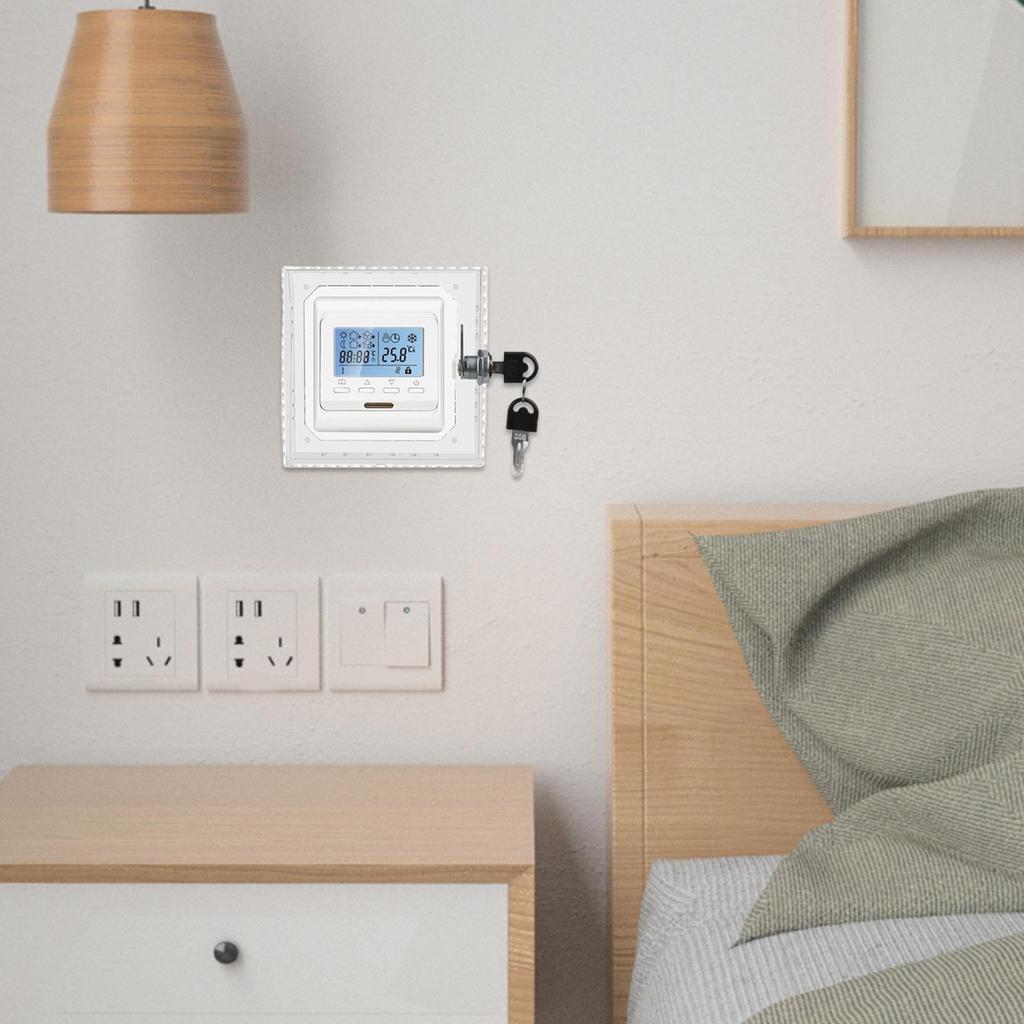 Transparent Thermostat Guard With Lock Acrylic Thermostat Lock Box With 2 Keys Ac Lock Box Cover Thermostat Cover For Home use