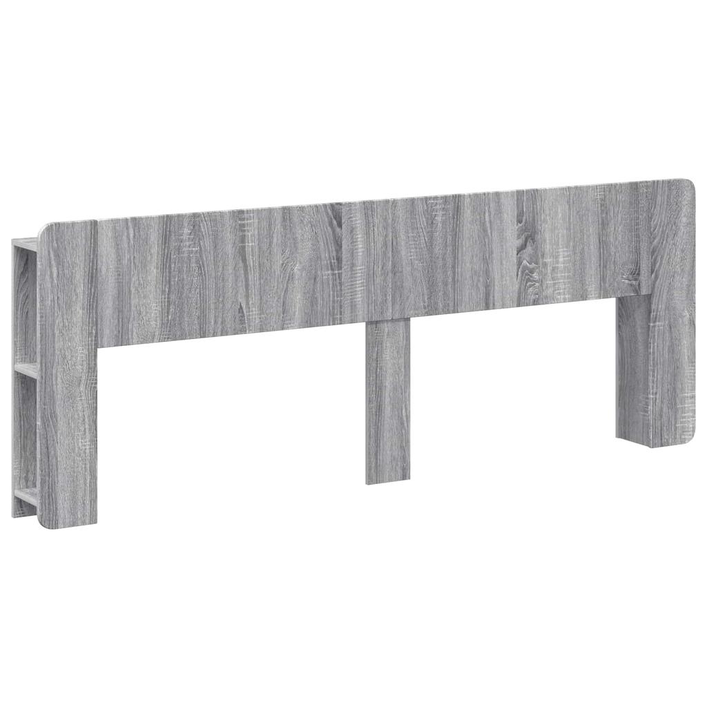 Headboard Cabinet with Storage Grey Sonoma Wood Material