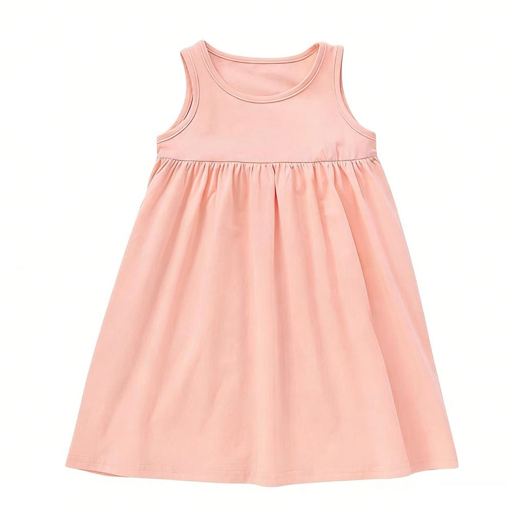 Children's Casual Pullover Sleeveless Round Neck Dress