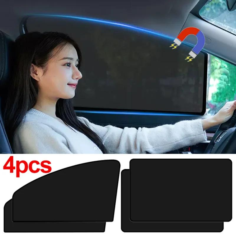 Magnetická sluneční clona do auta Letní UV ochrana Boční přední a zadní okno auta Síťovaná clona Chránič Autopříslušenství