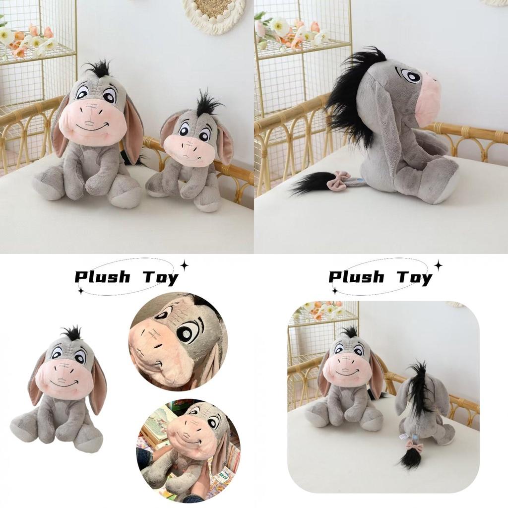 Cute Grey Plush Donkey Toy For Kids Soft And Cuddly Stuffed Animal Doll, Perfect Gift For Children